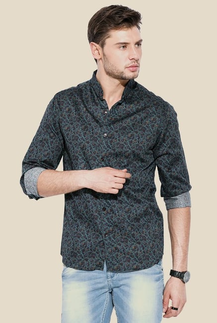 Mufti Green Paisley Shirt Mufti Green Paisley Shirt