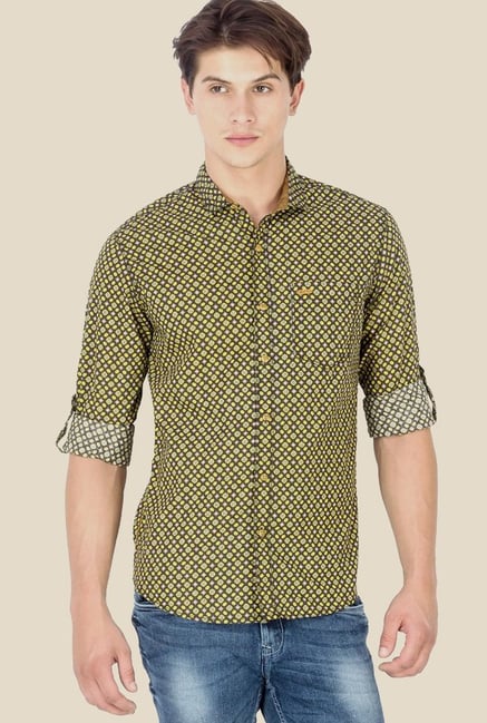 Mufti Olive Printed Shirt Mufti Olive Printed Shirt