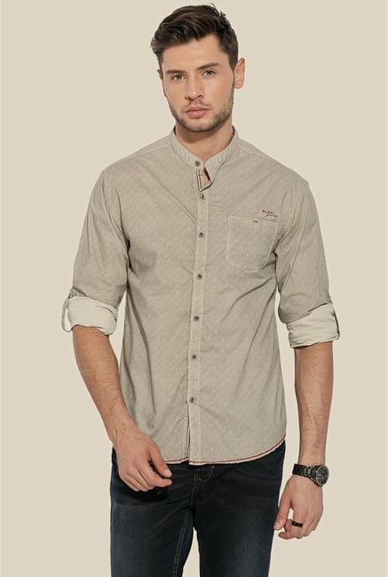 Mufti Beige Printed Shirt Mufti Beige Printed Shirt