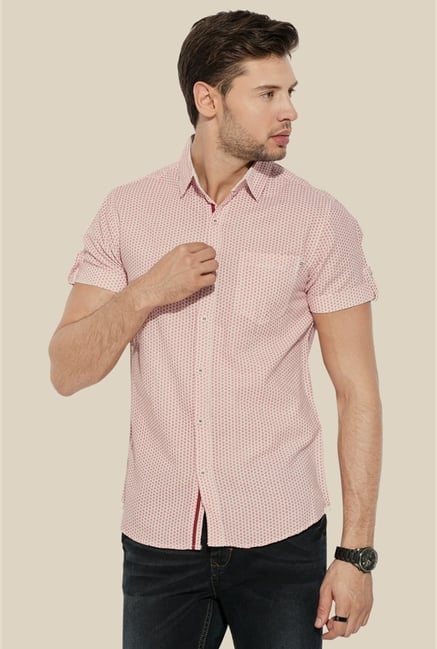 Mufti Pink Printed Shirt Mufti Pink Printed Shirt