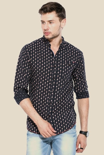 Mufti Navy Printed Full Sleeves Shirt Mufti Navy Printed Full Sleeves Shirt