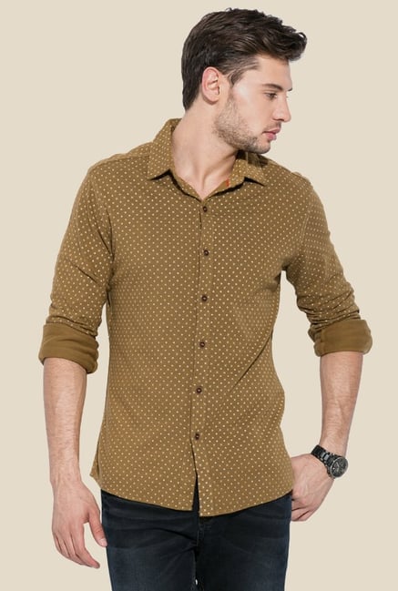 Mufti Khaki Printed Shirt Mufti Khaki Printed Shirt