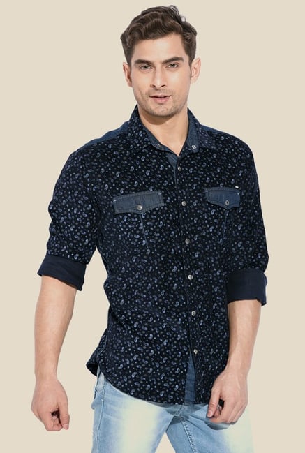 Mufti Navy Paisley Shirt Mufti Navy Paisley Shirt