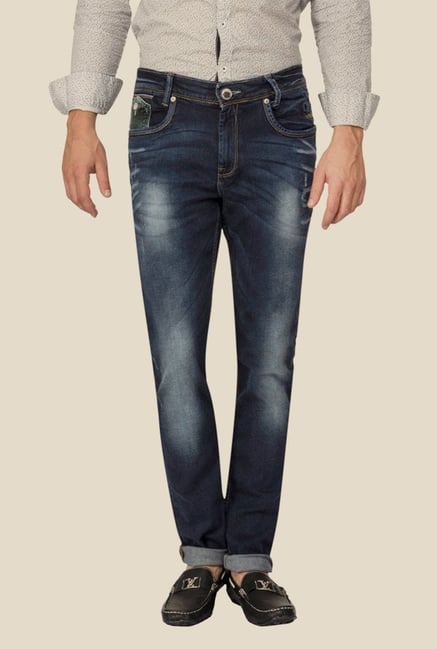 Mufti Blue Distressed Slim Fit Jeans Mufti Blue Distressed Slim Fit Jeans