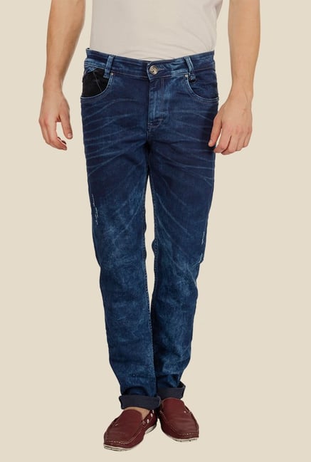 Mufti Blue Distressed Slim Fit Jeans Mufti Blue Distressed Slim Fit Jeans