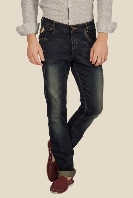 Mufti Blue Distressed Slim Fit Jeans Mufti Blue Distressed Slim Fit Jeans