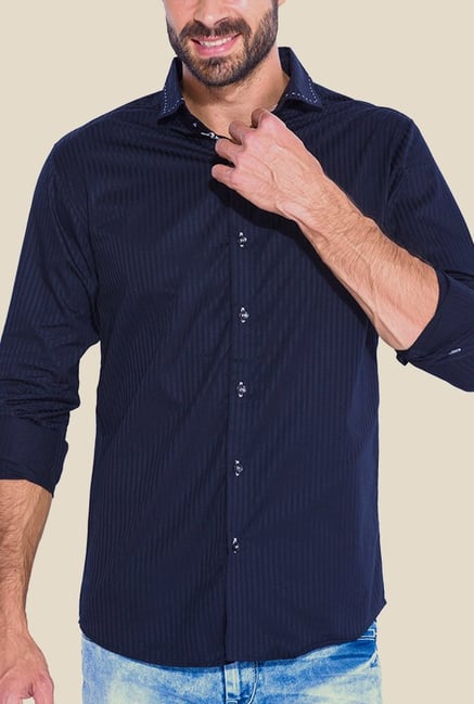 Mufti Navy Pinstripe Shirt Mufti Navy Pinstripe Shirt