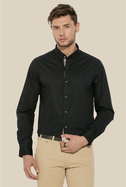 Mufti Black Solid Shirt Mufti Black Solid Shirt