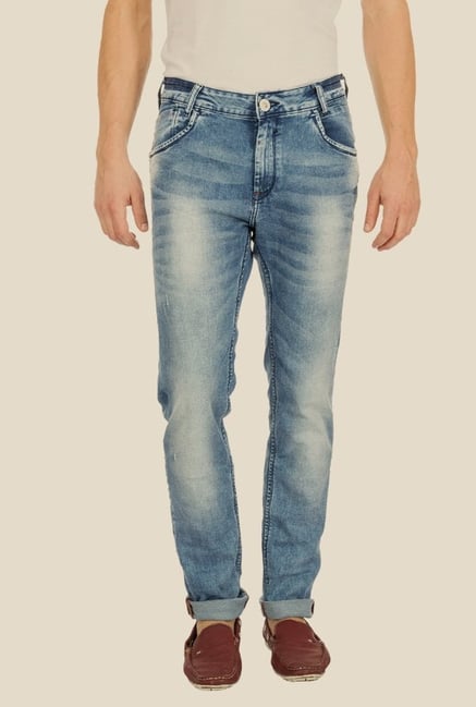 Mufti Blue Distressed Slim Fit Jeans Mufti Blue Distressed Slim Fit Jeans