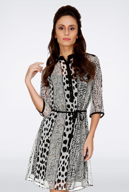 109 F Grey Printed Dress 109 F Grey Printed Dress