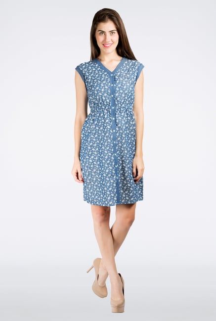 109 F Blue Printed Dress 109 F Blue Printed Dress