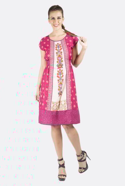 Fusion Beats Pink Floral Printed Dress Fusion Beats Pink Floral Printed Dress