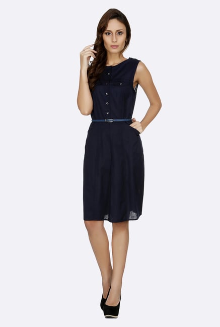 109 F Navy Solid Dress 109 F Navy Solid Dress