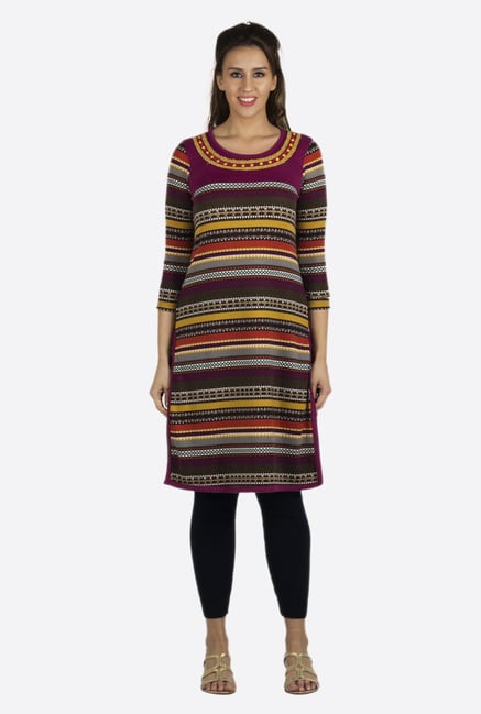 Fusion Beats Purple Printed Kurta Fusion Beats Purple Printed Kurta