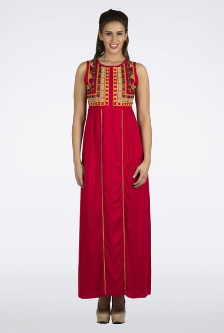 Fusion Beats Red Embroidered Dress Fusion Beats Red Embroidered Dress