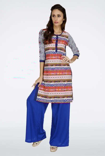 Fusion Beats Multicolor Printed 3/4th Sleeves Kurta Fusion Beats Multicolor Printed 3/4th Sleeves Kurta