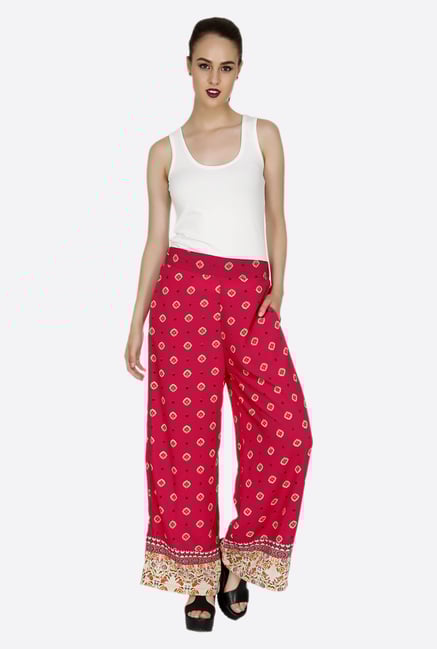 Fusion Beats Pink Printed Palazzos Fusion Beats Pink Printed Palazzos