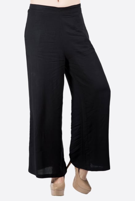 Fusion Beats Black Solid Palazzos Fusion Beats Black Solid Palazzos
