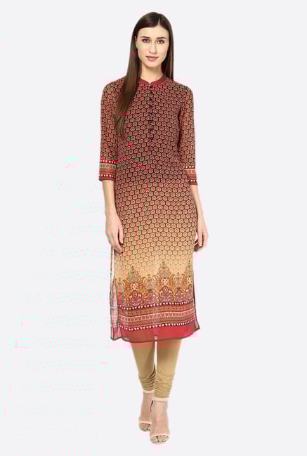 Fusion Beats Brown Printed Kurta Fusion Beats Brown Printed Kurta