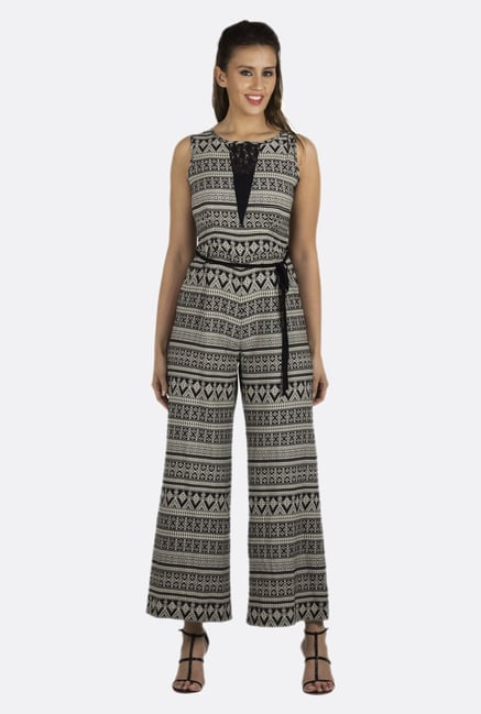 Fusion Beats Black Printed Jumpsuit Fusion Beats Black Printed Jumpsuit