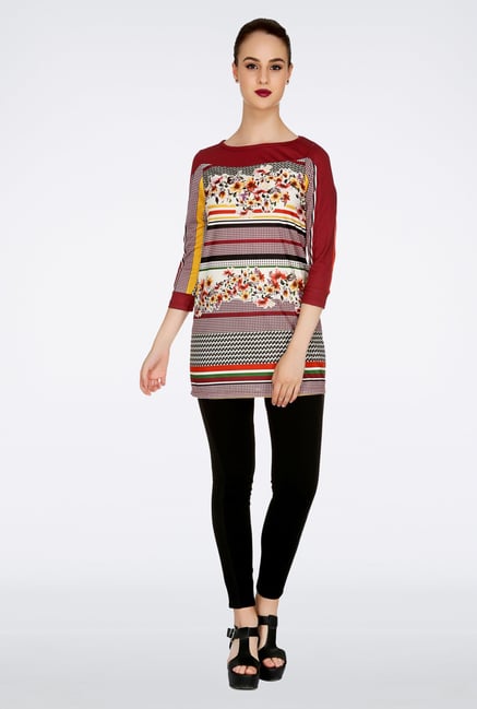 109 F Maroon Printed Tunic 109 F Maroon Printed Tunic
