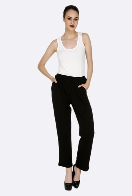 109 F Black Solid Pants 109 F Black Solid Pants