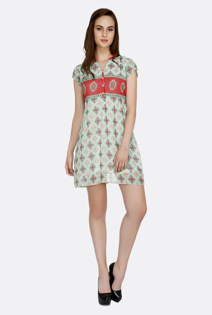 Fusion Beats Green Printed Tunic Fusion Beats Green Printed Tunic