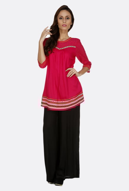 Fusion Beats Pink Solid Tunic Fusion Beats Pink Solid Tunic