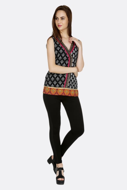 Fusion Beats Black Printed Top Fusion Beats Black Printed Top