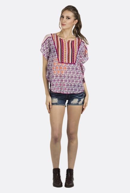 Fusion Beats Purple Printed Top Fusion Beats Purple Printed Top