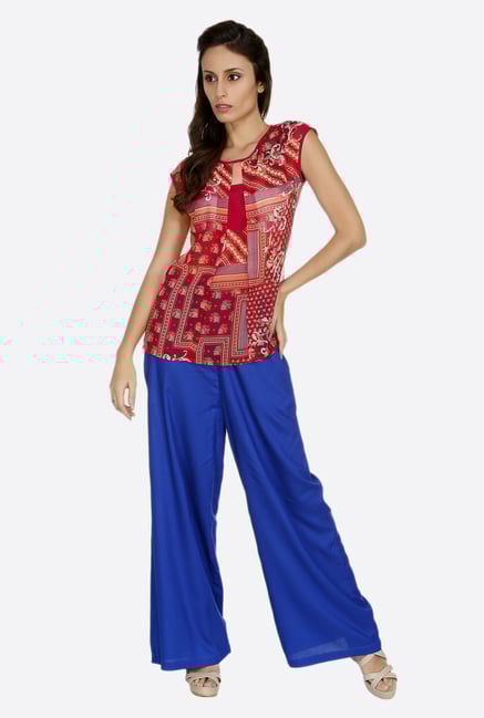 Fusion Beats Pink Floral Printed Top Fusion Beats Pink Floral Printed Top