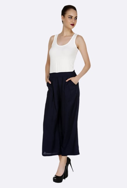 109 F Dark Blue Solid Culottes 109 F Dark Blue Solid Culottes