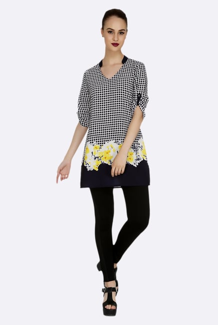 109 F Black & Yellow Printed Tunic 109 F Black & Yellow Printed Tunic