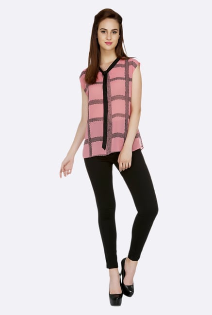 109 F Pink & Black Printed Top 109 F Pink & Black Printed Top