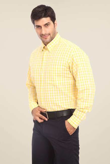 ColorPlus Yellow Checks Shirt ColorPlus Yellow Checks Shirt