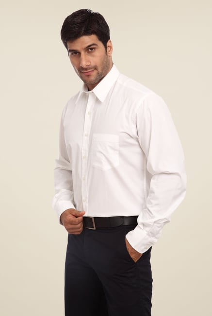 ColorPlus White Solid Shirt ColorPlus White Solid Shirt