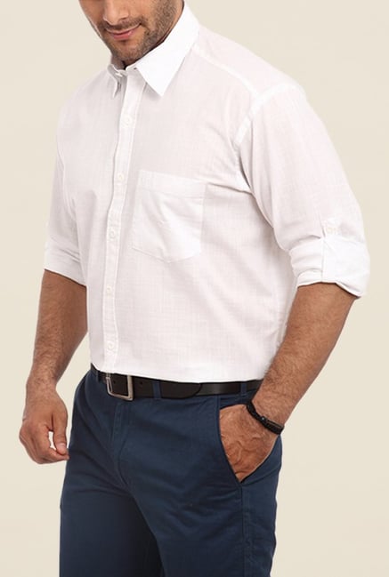 ColorPlus White Solid Shirt ColorPlus White Solid Shirt