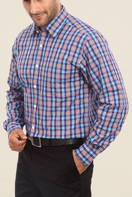 ColorPlus Light Blue Checks Shirt ColorPlus Light Blue Checks Shirt