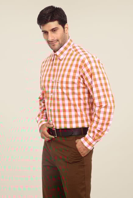 ColorPlus Orange Checks Shirt ColorPlus Orange Checks Shirt