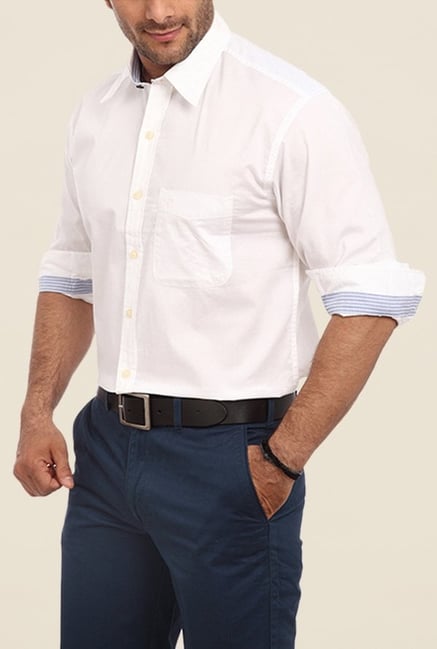 ColorPlus White Solid Shirt ColorPlus White Solid Shirt