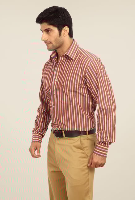 ColorPlus Brown Striped Shirt ColorPlus Brown Striped Shirt
