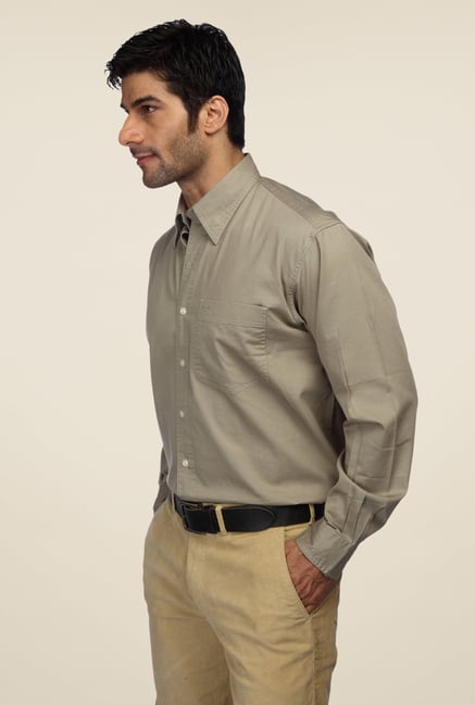 ColorPlus Grey Solid Shirt ColorPlus Grey Solid Shirt