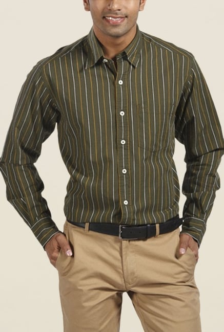 ColorPlus Olive Striped Shirt ColorPlus Olive Striped Shirt