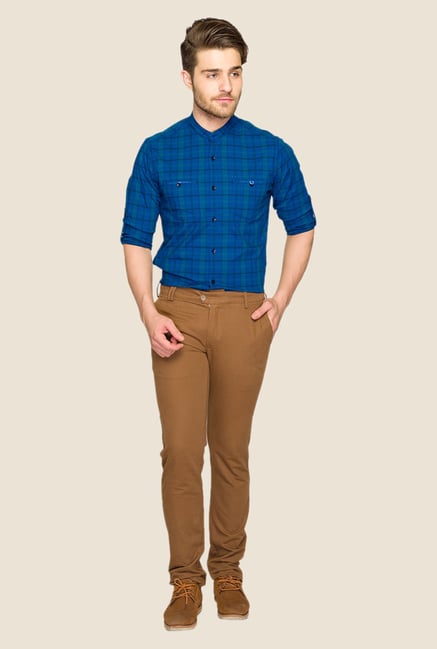 ColorPlus Brown Solid Chinos ColorPlus Brown Solid Chinos