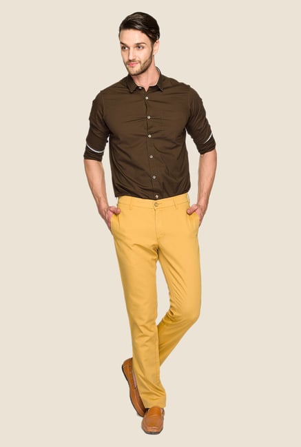 ColorPlus Khaki Solid Chinos ColorPlus Khaki Solid Chinos