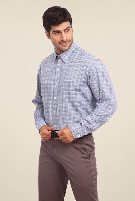 ColorPlus Light Blue Checks Shirt ColorPlus Light Blue Checks Shirt