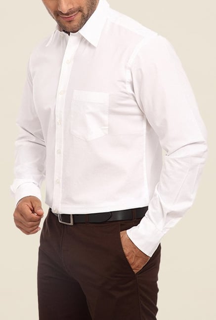 ColorPlus White Solid Shirt ColorPlus White Solid Shirt