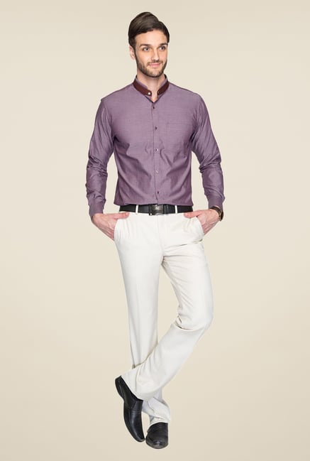 Park Avenue Purple Printed Cotton Shirt Park Avenue Purple Printed Cotton Shirt