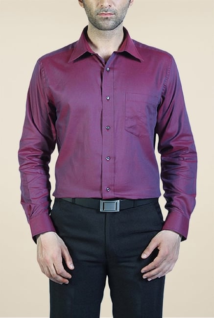 Park Avenue Purple Solid Cotton Shirt Park Avenue Purple Solid Cotton Shirt