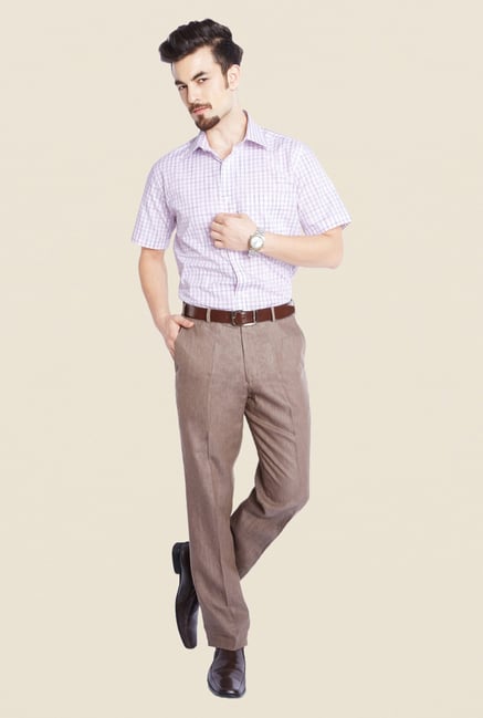 Park Avenue Purple Checks Cotton Shirt Park Avenue Purple Checks Cotton Shirt